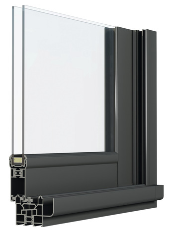 Fenêtre aluminium grise coulissante 2 vantaux h.100 x l. 100 cm - GoodHome - Brico Dépôt