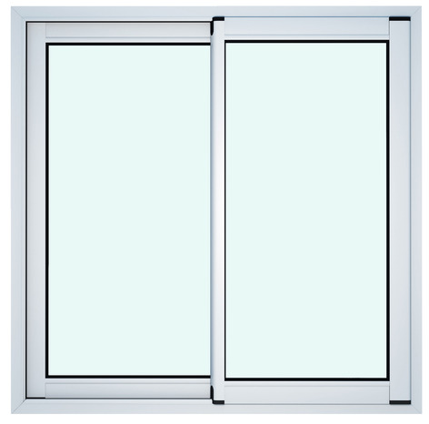 Fenêtre aluminium blanc coulissante 2 vantaux h.125 x l.100 cm - GoodHome - Brico Dépôt