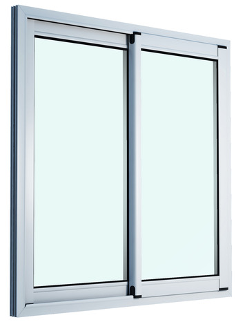 Fenêtre aluminium blanc coulissante 2 vantaux h.125 x l.100 cm - GoodHome - Brico Dépôt