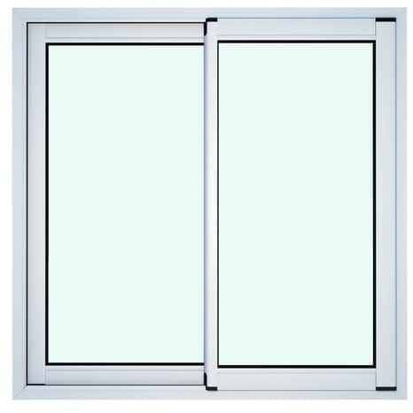 Fenêtre aluminium blanc coulissante 2 vantaux h.100 x l.100 cm - GoodHome - Brico Dépôt