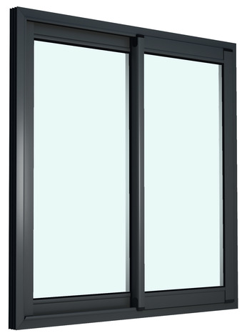 Fenêtre aluminium gris coulissante 2 vantaux h.135 x l.100 cm - GoodHome - Brico Dépôt