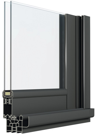 Fenêtre aluminium gris coulissante 2 vantaux h.120 x l.100 cm - GoodHome - Brico Dépôt