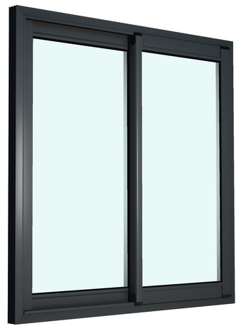 Fenêtre aluminium gris coulissante 2 vantaux h.120 x l.100 cm - GoodHome - Brico Dépôt