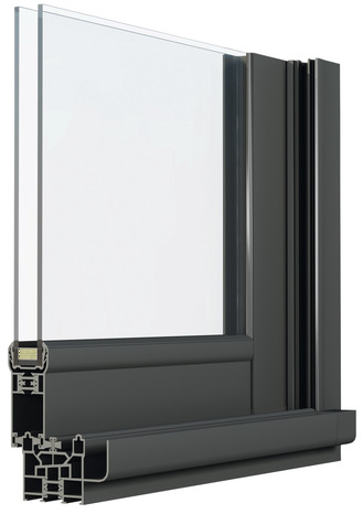 Fenêtre aluminium gris coulissante 2 vantaux h.125 x l.100 cm - GoodHome - Brico Dépôt