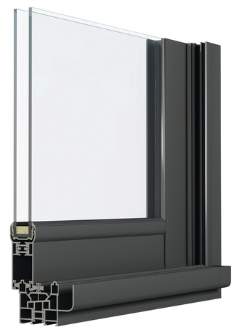 Fenêtre aluminium gris coulissante 2 vantaux h.115 x l.120 cm - GoodHome - Brico Dépôt