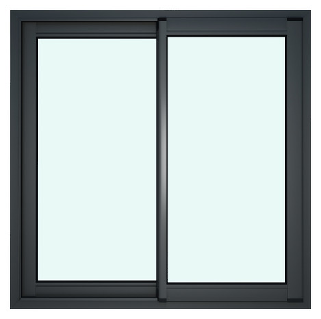 Fenêtre aluminium gris coulissante 2 vantaux h.120 x l.120 cm - GoodHome - Brico Dépôt