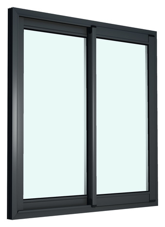 Fenêtre aluminium gris coulissante 2 vantaux h.125 x l.120 cm - GoodHome - Brico Dépôt