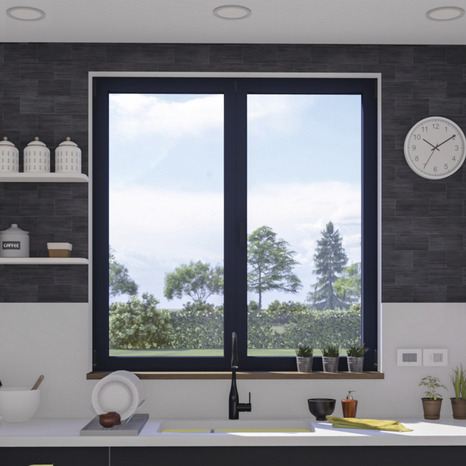 Fenêtre aluminium gris oscillo-battante 2 vantaux h.75 x l.120 cm - GoodHome - Brico Dépôt