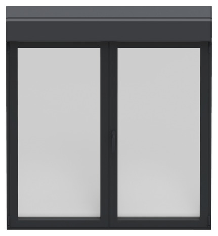 Fenêtre aluminium gris oscillo-battante 2 vantaux + volet roulant h.115 x l.140 cm - GoodHome - Brico Dépôt
