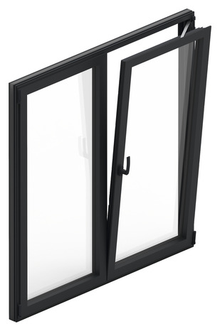 Fenêtre aluminium gris oscillo-battante 2 vantaux h.125 x l.100 cm - GoodHome - Brico Dépôt