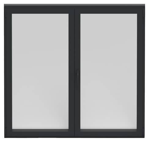 Fenêtre aluminium gris oscillo-battante 2 vantaux h.135 x l.100 cm - GoodHome - Brico Dépôt