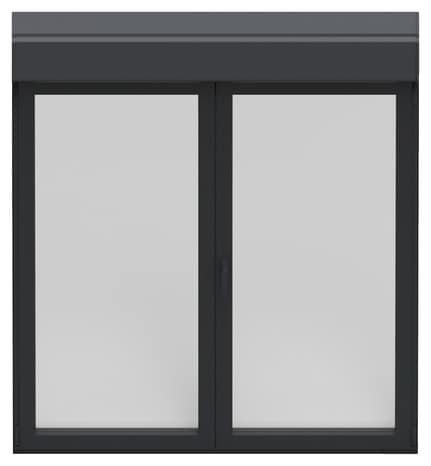 Fenêtre aluminium gris oscillo-battante + volet roulant intégré 2 vantaux H. 75 x l. 100 cm - GoodHome - Brico Dépôt