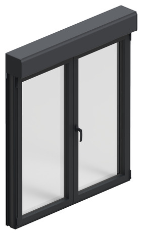 Fenêtre aluminium gris oscillo-battante 2 vantaux + volet roulant h.75 x l.120 cm - GoodHome - Brico Dépôt