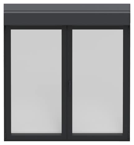 Fenêtre aluminium gris oscillo-battante 2 vantaux + volet roulant h.75 x l.120 cm - GoodHome - Brico Dépôt