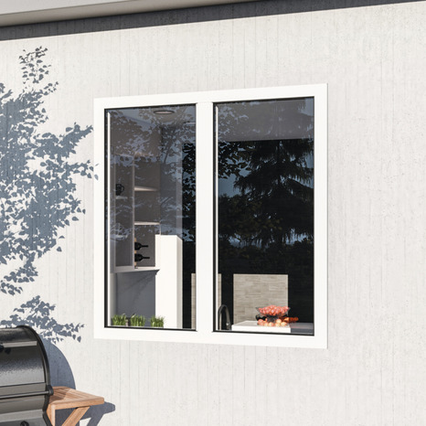 Fenêtre aluminium blanc oscillo-battante 2 vantaux h.105 x l.100 cm - GoodHome - Brico Dépôt