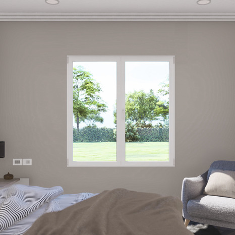 Fenêtre aluminium blanc oscillo-battante 2 vantaux h.115 x l.100 cm - GoodHome - Brico Dépôt
