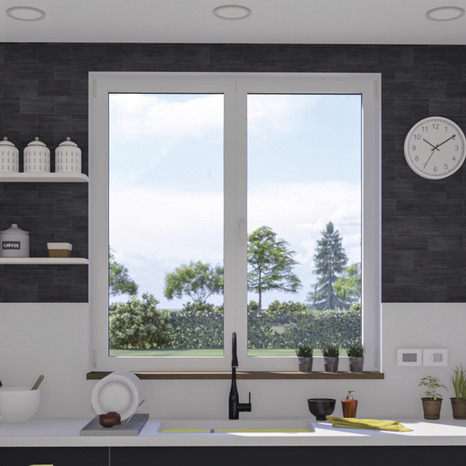 Fenêtre aluminium blanc oscillo-battante 2 vantaux h.125 x l.100 cm - GoodHome - Brico Dépôt