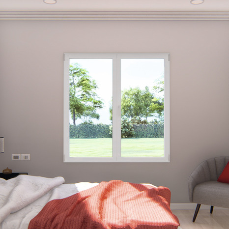 Fenêtre aluminium blanc oscillo-battante 2 vantaux h.115 x l.120 cm - GoodHome - Brico Dépôt