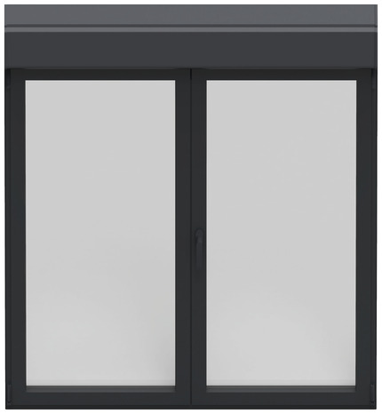 Fenêtre aluminium gris oscillo-battante 2 vantaux + volet roulant h.95 x l.100 cm - GoodHome - Brico Dépôt