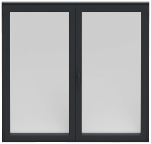 Fenêtre aluminium gris oscillo-battante 2 vantaux h.95 x l.120 cm - GoodHome - Brico Dépôt