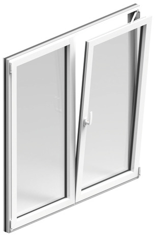 Fenêtre aluminium blanc oscillo-battante 2 vantaux h.105 x l.100 cm - GoodHome - Brico Dépôt