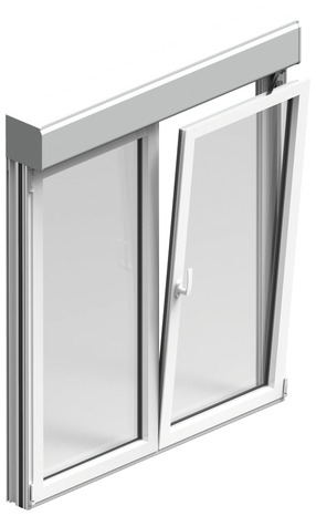 Fenêtre aluminium blanc oscillo-battante 2 vantaux + volet roulant h.105 x l.120 cm - GoodHome - Brico Dépôt