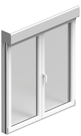 Fenêtre aluminium blanc oscillo-battante 2 vantaux + volet roulant h.115 x l.140 cm - GoodHome - Brico Dépôt