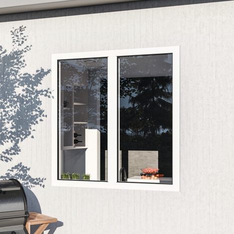 Fenêtre aluminium blanc oscillo-battante 2 vantaux h.125 x l.120 cm - GoodHome - Brico Dépôt
