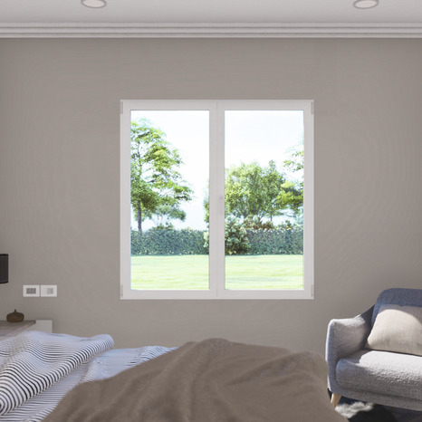 Fenêtre aluminium blanc oscillo-battante 2 vantaux h.135 x l.100 cm - GoodHome - Brico Dépôt