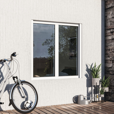 Fenêtre aluminium blanc oscillo-battante 2 vantaux + volet roulant h.135 x l.100 cm - GoodHome - Brico Dépôt