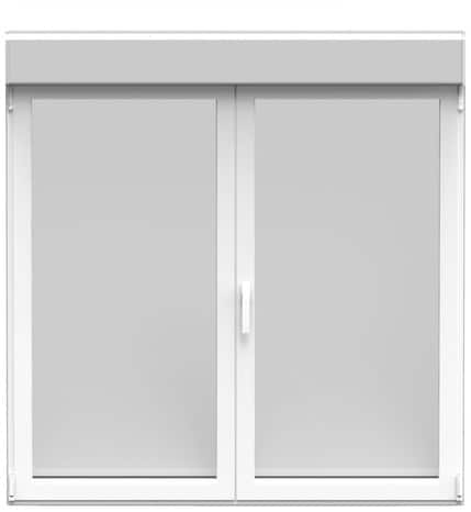 Fenêtre aluminium blanc oscillo-battante 2 vantaux + volet roulant h.135 x l.100 cm - GoodHome - Brico Dépôt