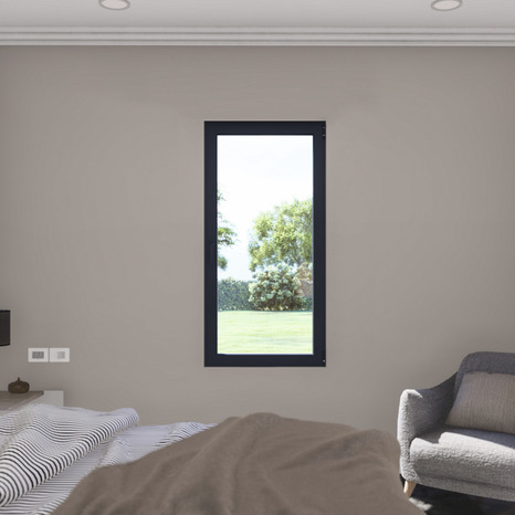 Fenêtre aluminium gris oscillo-battante 1 vantail gauche h.95 x l.60 cm - GoodHome - Brico Dépôt