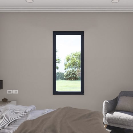 Fenêtre aluminium gris oscillo-battante 1 vantail gauche h.75 x l.60 cm - GoodHome - Brico Dépôt