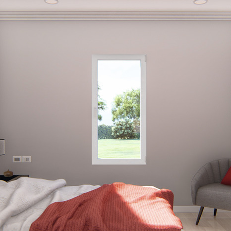 Fenêtre aluminium blanc oscillo-battante 1 vantail gauche h.95 x l.80 cm - GoodHome - Brico Dépôt