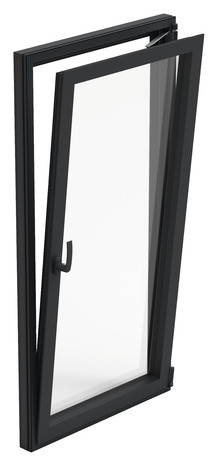 Fenêtre aluminium gris oscillo-battante 1 vantail gauche h.75 x l.60 cm - GoodHome - Brico Dépôt