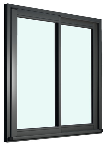 Baie vitrée aluminium gris 2 vantaux H.200 x l.240 cm - GoodHome - Brico Dépôt