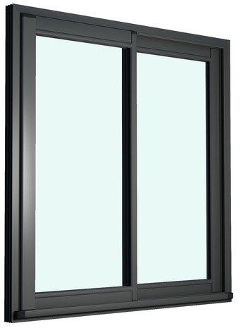 Baie vitrée aluminium gris 2 vantaux H.215 x l.240 cm - GoodHome - Brico Dépôt