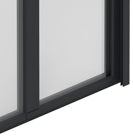 Porte-fenêtre aluminium + volet roulant intégré 2 vantaux H. 205 x l. 120 cm - GoodHome - Brico Dépôt