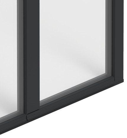 Porte-fenêtre aluminium gris 2 vantaux H.215 x l.120 cm - GoodHome - Brico Dépôt