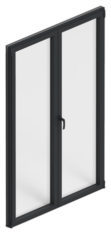 Porte-fenêtre aluminium gris 2 vantaux H.215 x l.140 cm - GoodHome - Brico Dépôt