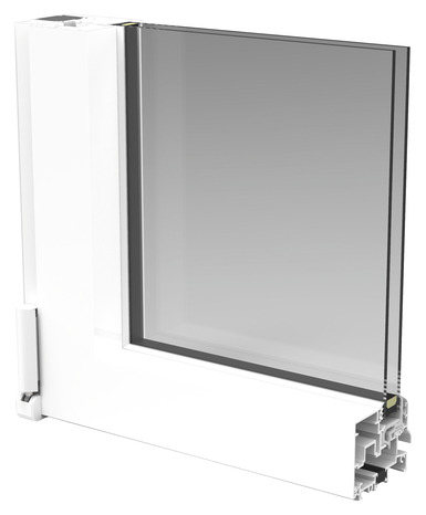 Porte-fenêtre aluminium blanc 1 vantail gauche + volet roulant H.205 x l.80 cm - GoodHome - Brico Dépôt