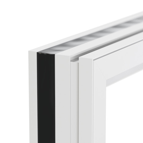 Porte-fenêtre aluminium blanc 1 vantail gauche + volet roulant H.205 x l.80 cm - GoodHome - Brico Dépôt
