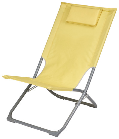 Chaise de plage pliable jaune "Curacoa" - Blooma - Brico Dépôt