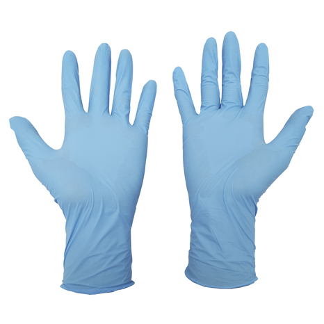 Lot de 100 gants nitrile jetable bleus - Taille L - Brico Dépôt