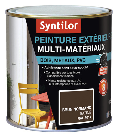 Peinture extérieure multi-matériaux - Brun normand - 0,5 L - Syntilor - Brico Dépôt