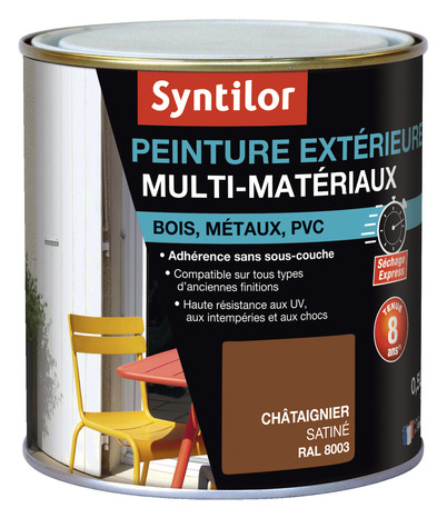 Peinture extérieure multi-matériaux - Châtaignier - 0,5 L - Syntilor - Brico Dépôt