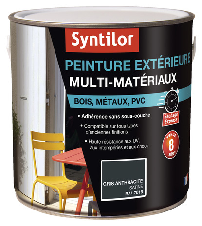 Peinture extérieure multi-matériaux - Gris anthracite - 2 L - Syntilor - Brico Dépôt