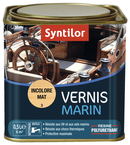 Vernis marin 0,5 l mat incolore extérieur - intérieur - Syntilor - Brico Dépôt