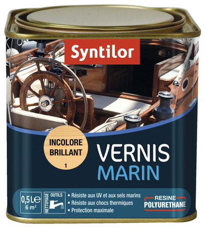 Vernis marin 0l5 brillant incolore extérieur – intérieur - Syntilor - Brico Dépôt