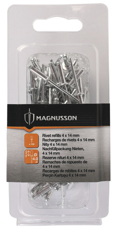 Boite de 100 rivets en aluminium et acier - 4 x 14 mm - Magnusson - Brico Dépôt